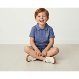 Organic Polo Shirt & Shorts Set - Slate