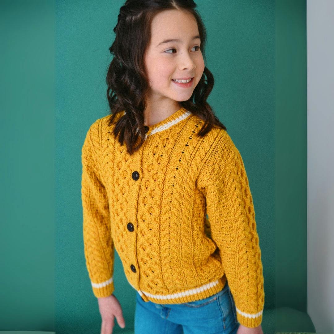 London Days Merino Cardigan, Sunshine Yellow