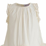 Cream Lumielle Ruffle Dress