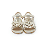 Jiles Fields Sandals | Shimmer Buttercup | Silver Metallic Leather