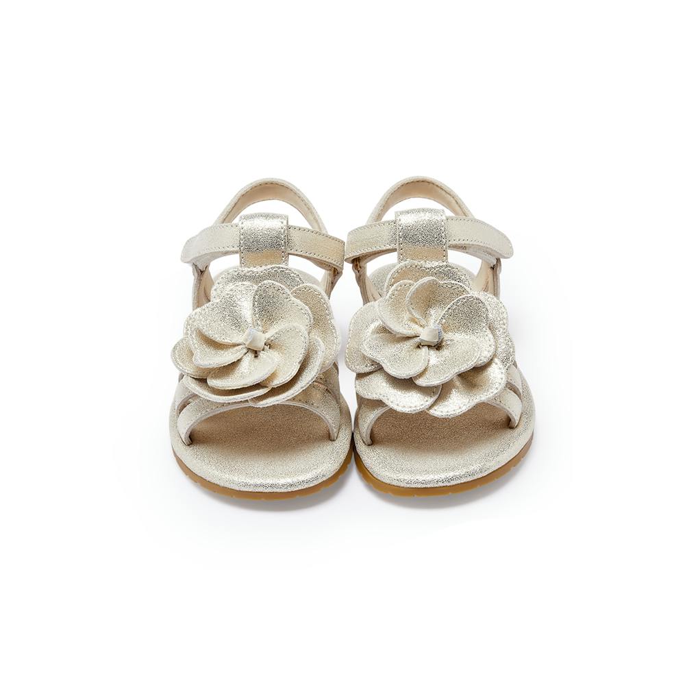 Jiles Fields Sandals | Shimmer Buttercup | Silver Metallic Leather