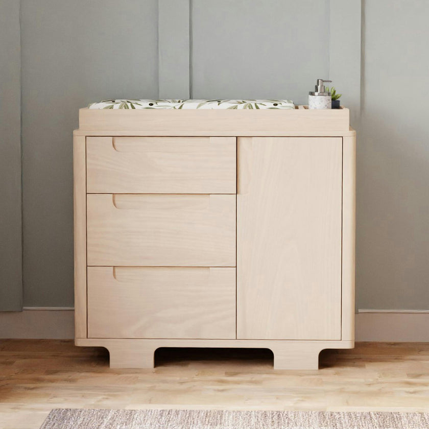 Yuzu 3-Drawer Compact Changer Dresser with Removable Changing Tray (41") in Washed Natural