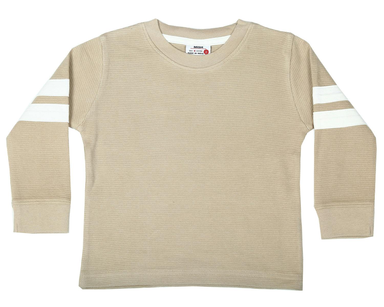 Kids Thermal Shirt - Stone with Sand Taping