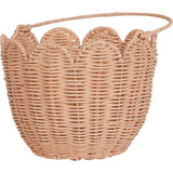 Rattan Tulip Carry Basket - Seashell Pink