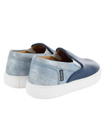 Slip On Sneaker, Blue Ocean Leather