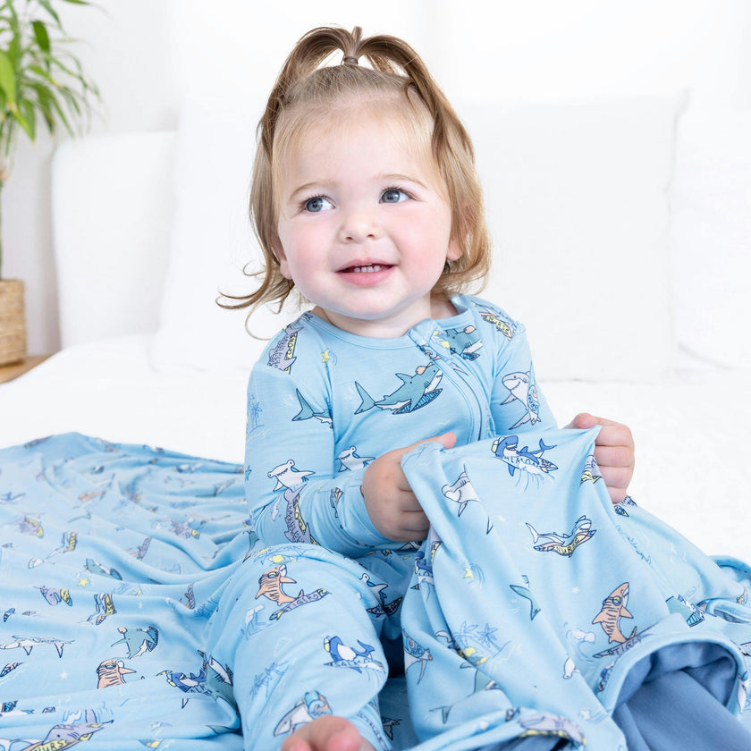 Shark School Bamboo Blanket