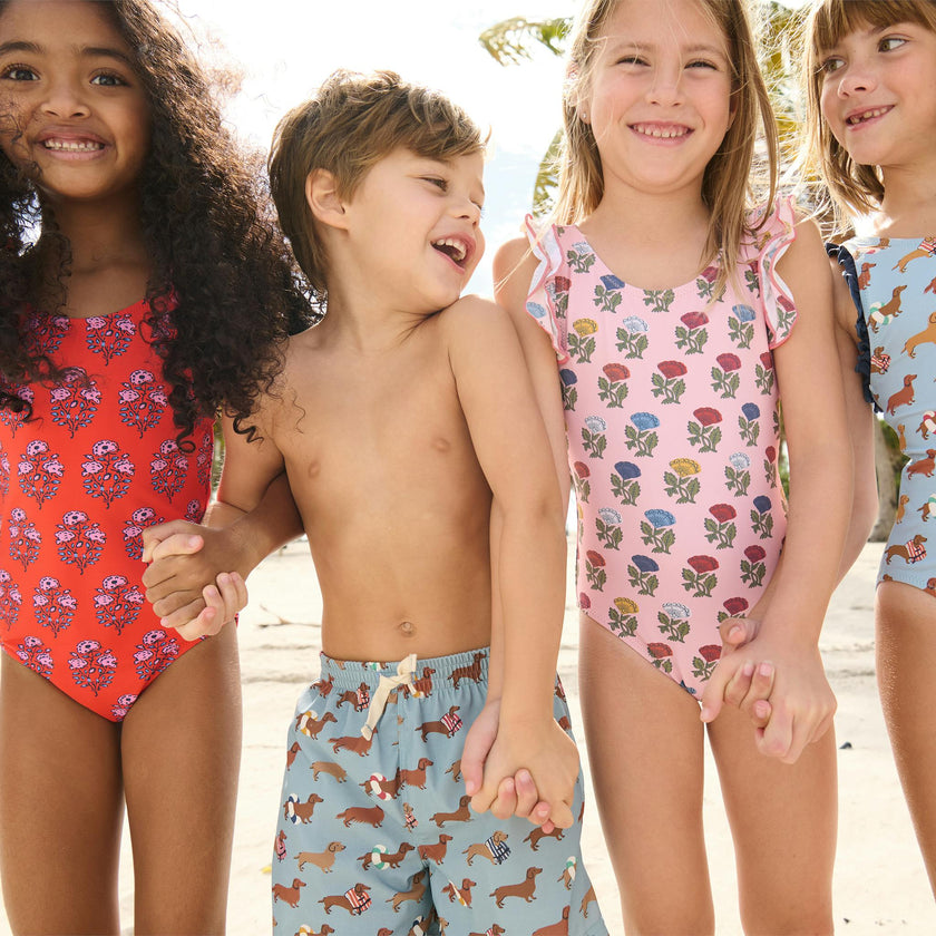 Girls Liv Suit - Multi Flower Drop