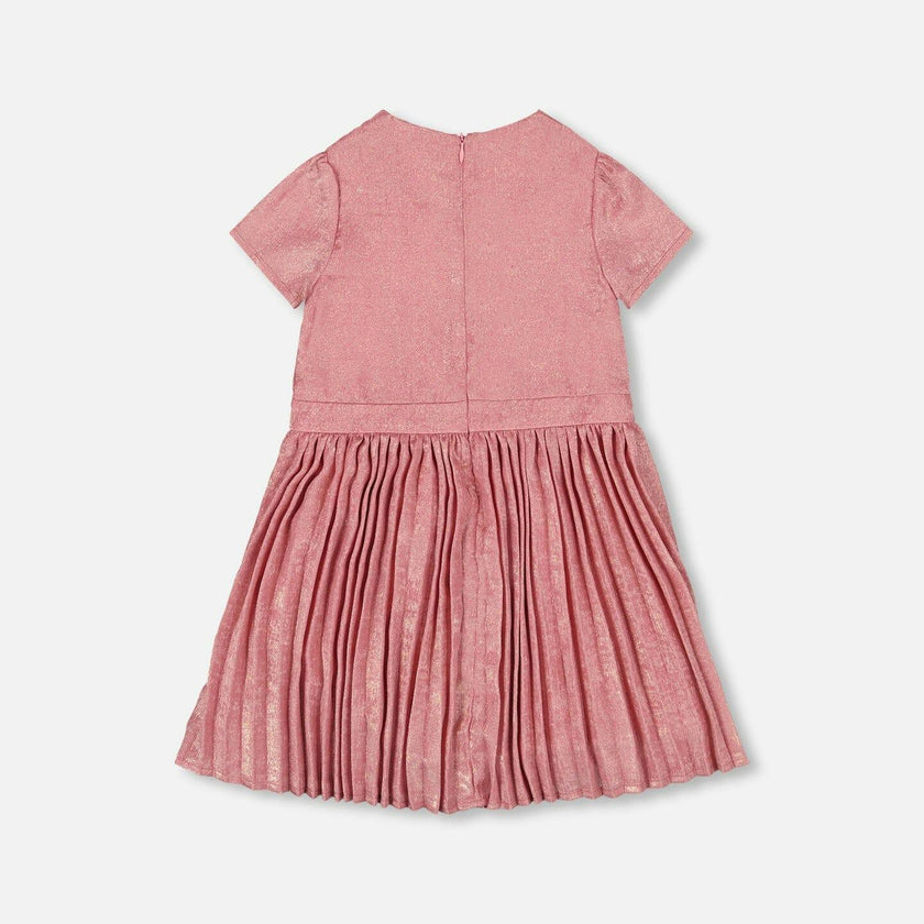 Short Sleeve Dress with Pleated Skirt