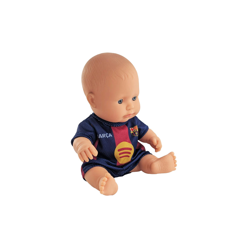 Miniland 8 1/4" Baby Boy Doll with Barcelona Soccer Jersey