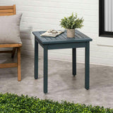 Archer 18.9" Modern Classic Square Slatted Solid Acacia Wood Indoor/Outdoor Adirondack Side Table