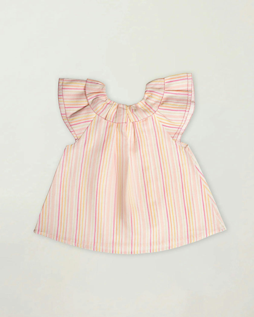 Lola Blouse - Pink Strips print