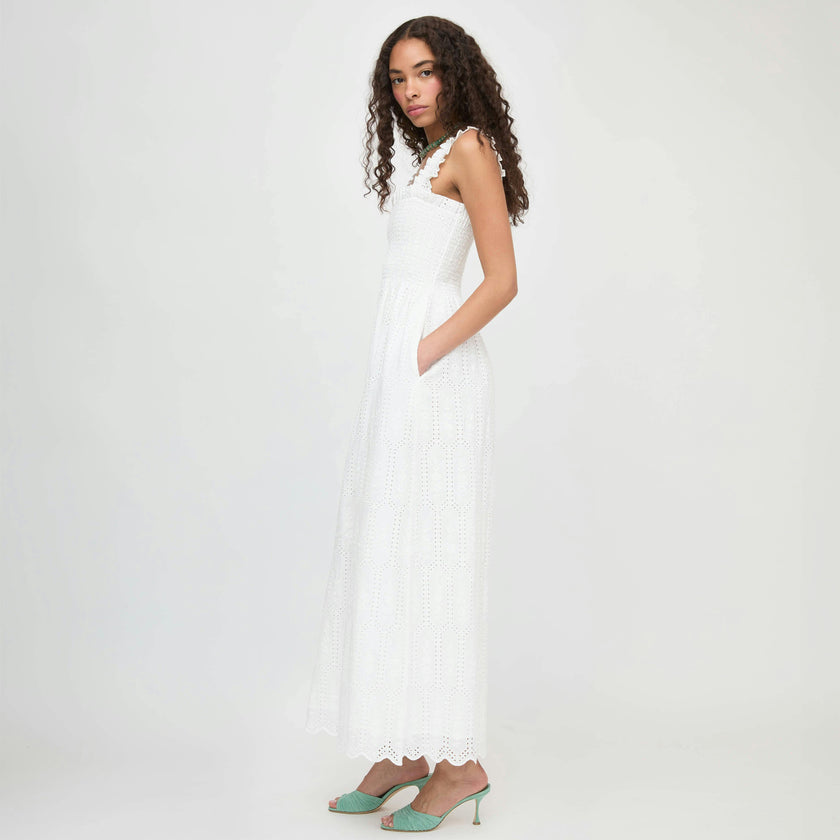 The Ashlyn Nap Dress - White Trellis Broderie