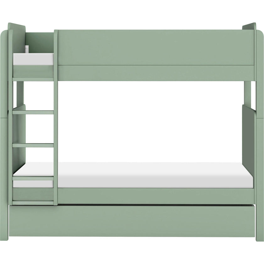 Universal Twin Storage Trundle Bed in Light Sage