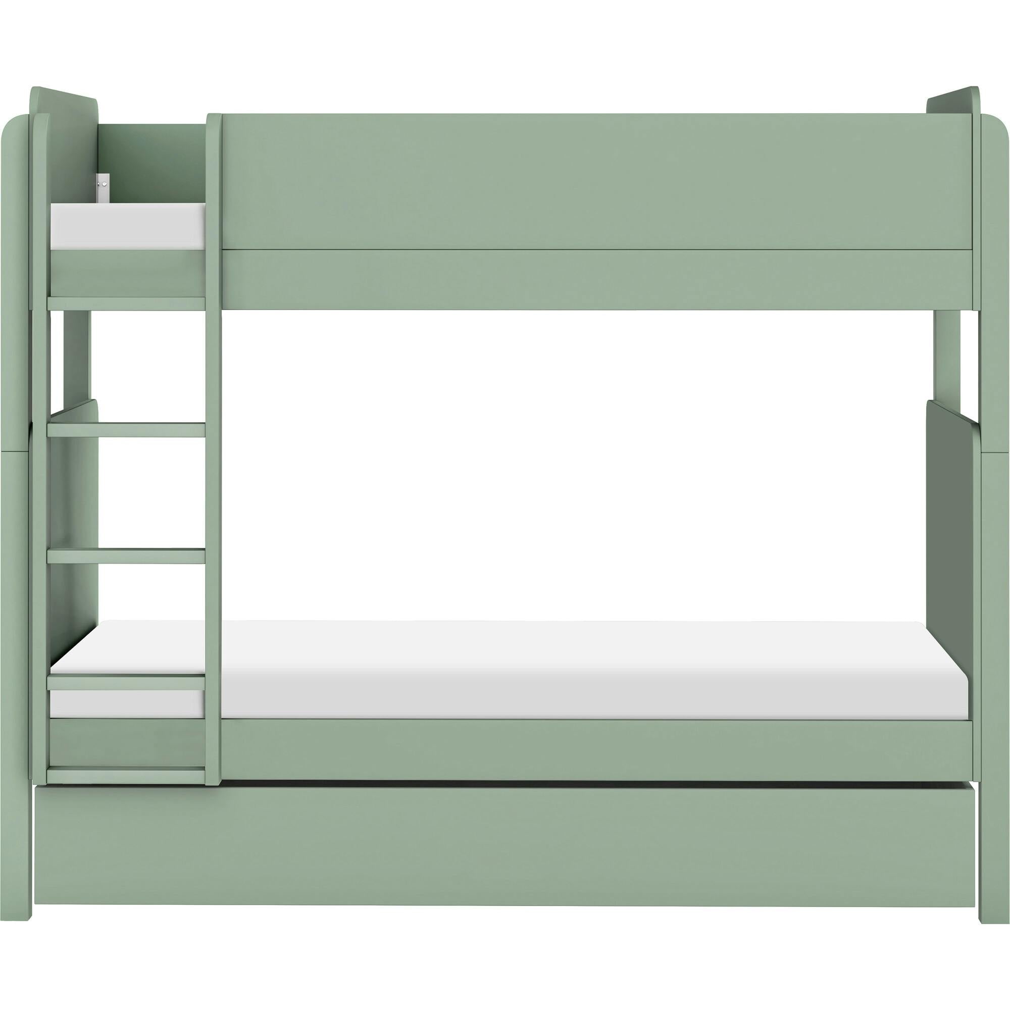 Universal Twin Storage Trundle Bed in Light Sage