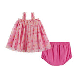 Infant (3-9 Months) Girls Tulle Dress & Bloomer Set | Glitter Hearts
