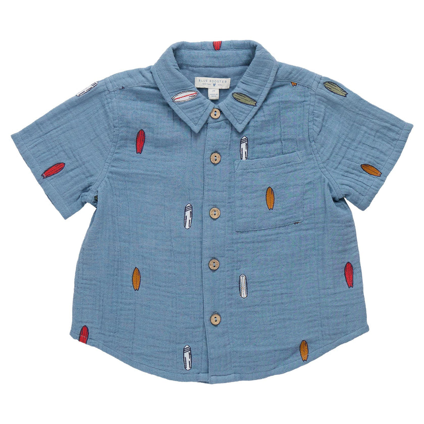 Boys Jack Shirt - Surfboard Embroidery