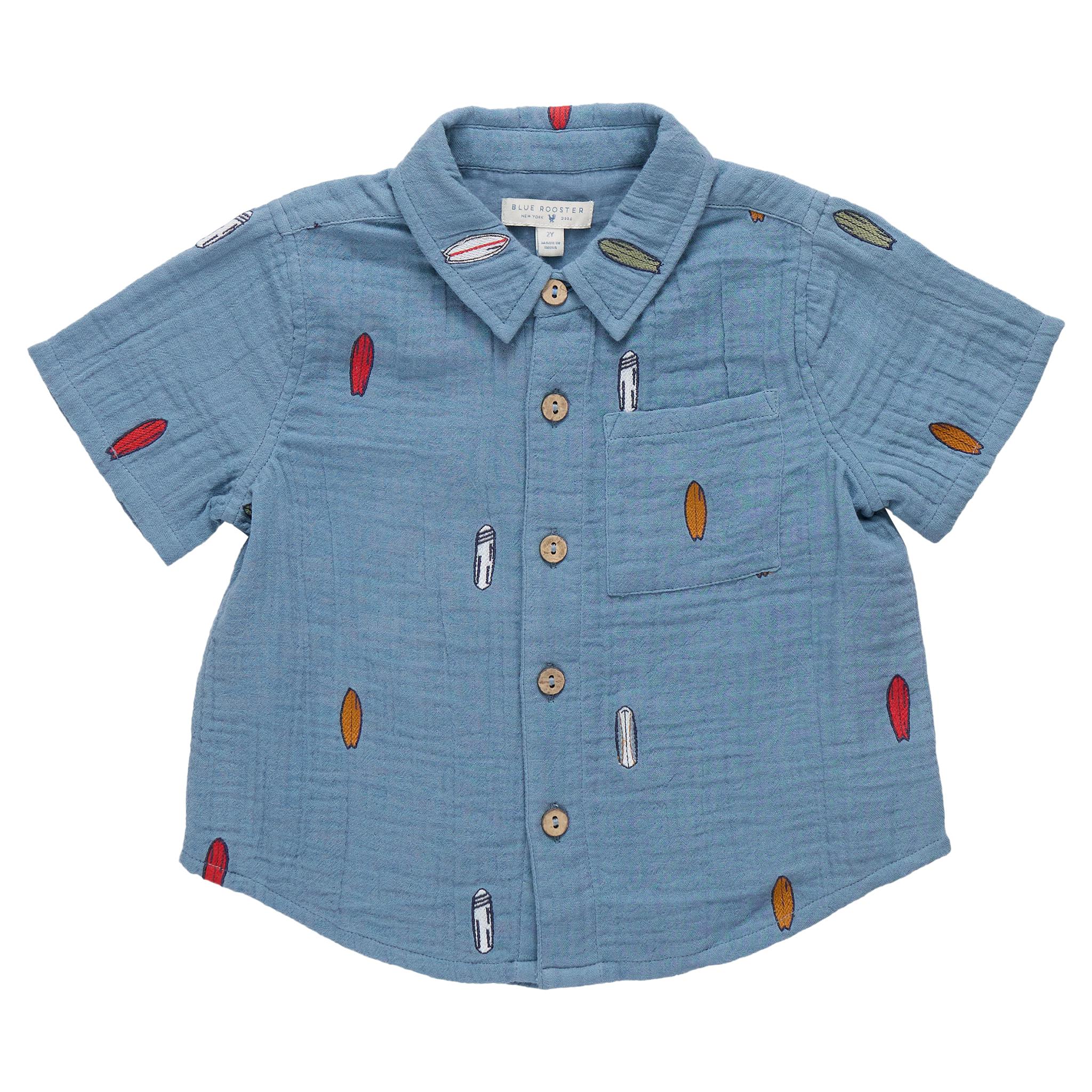 Boys Jack Shirt - Surfboard Embroidery