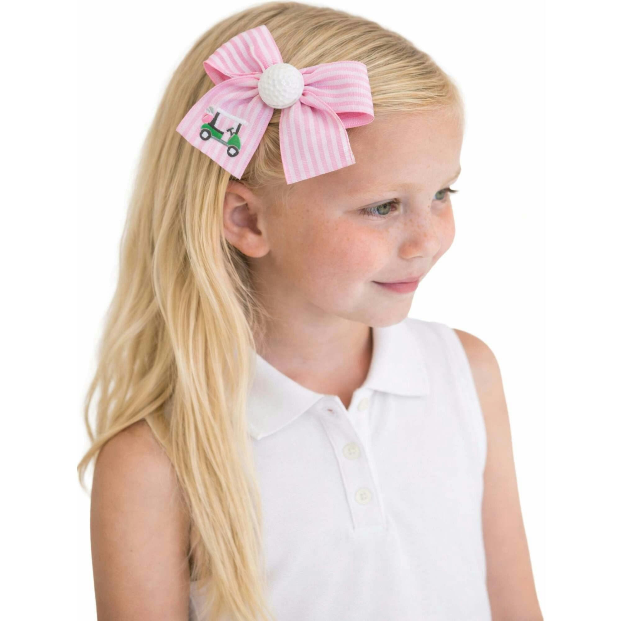 Golf Ball Seersucker Hair Bow
