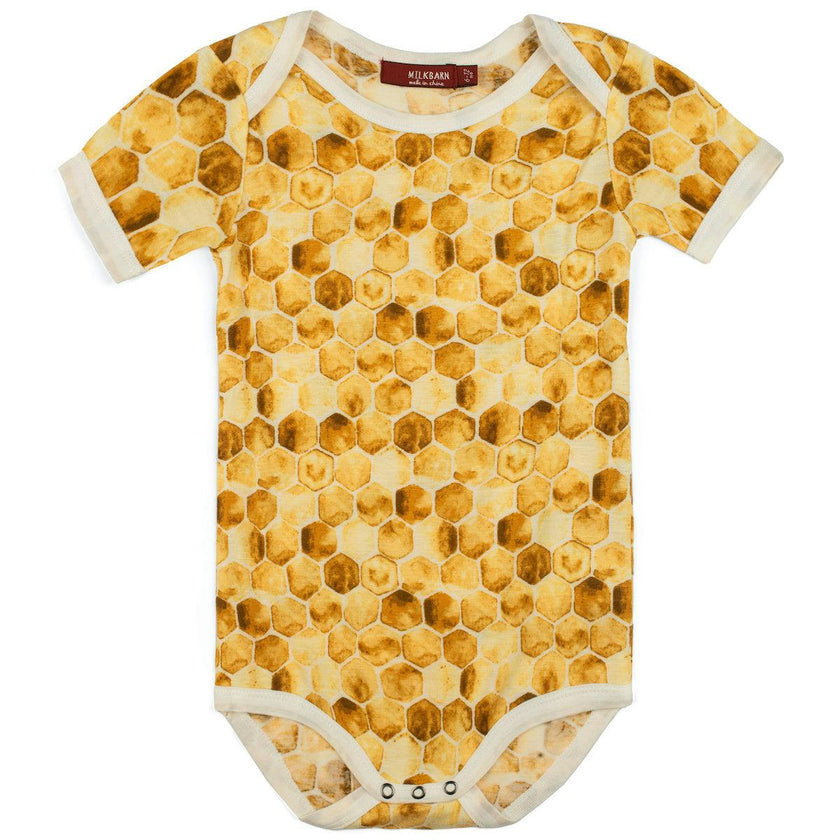 Honeycomb Bamboo Short Sleeve One Piece