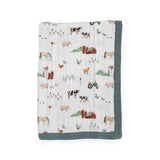 Cotton Muslin Baby Quilt - Farmyard