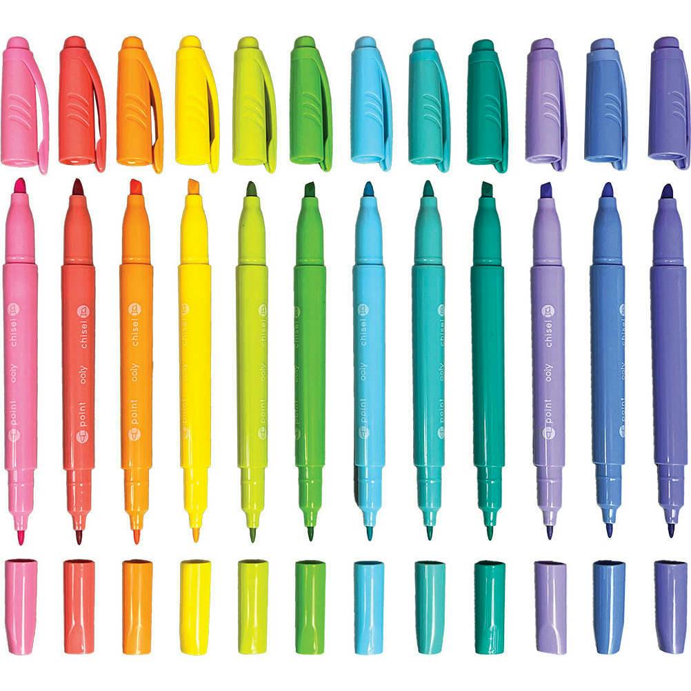 Pastel Hues Dual Tip Markers - Set of 12