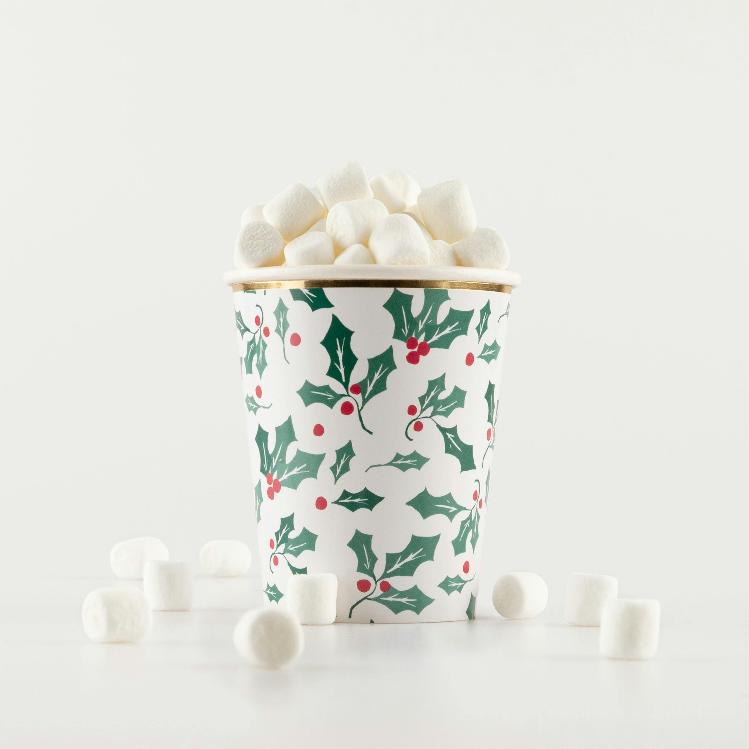 Holly Pattern Cups