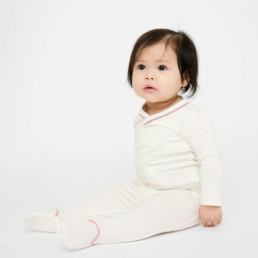 Tatum Baby Pant, Rose Piping