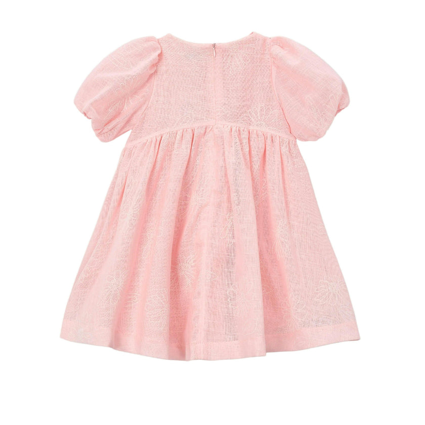 Light Pink Puff-Sleeve Dress