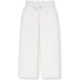Linen Paper Bag Tie-Waist Pant, White