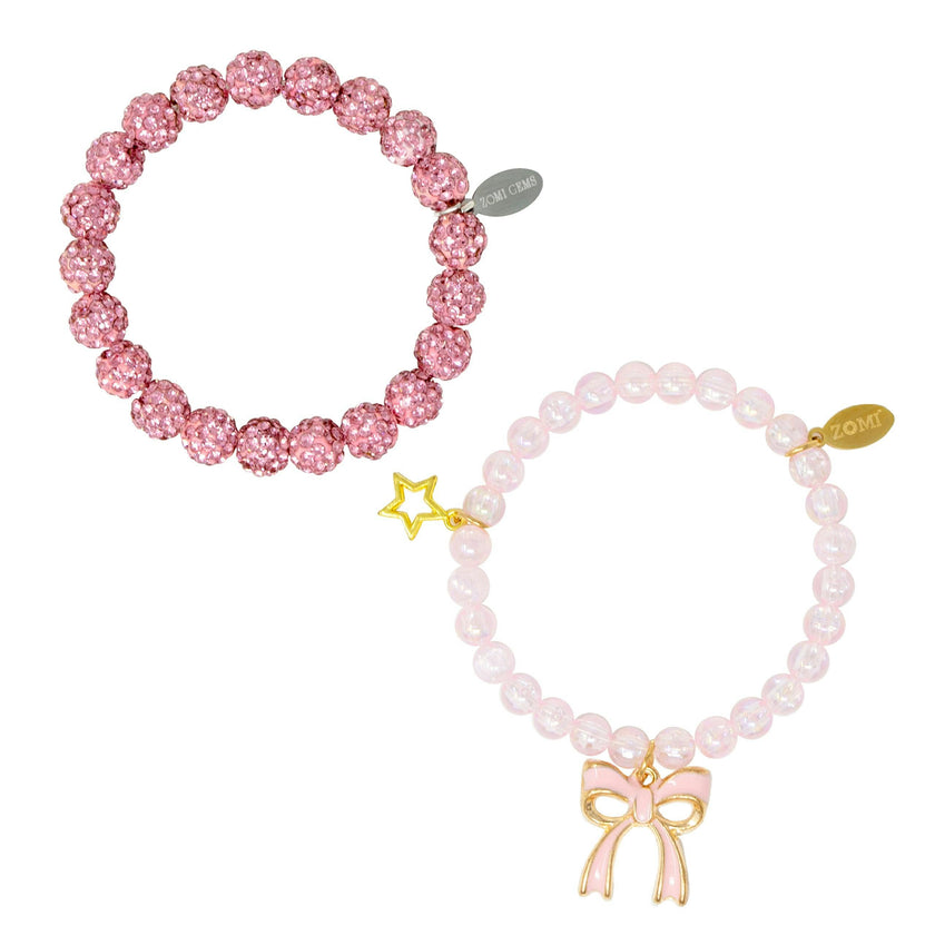 Girl's Sparkle Bow Bracelets Set