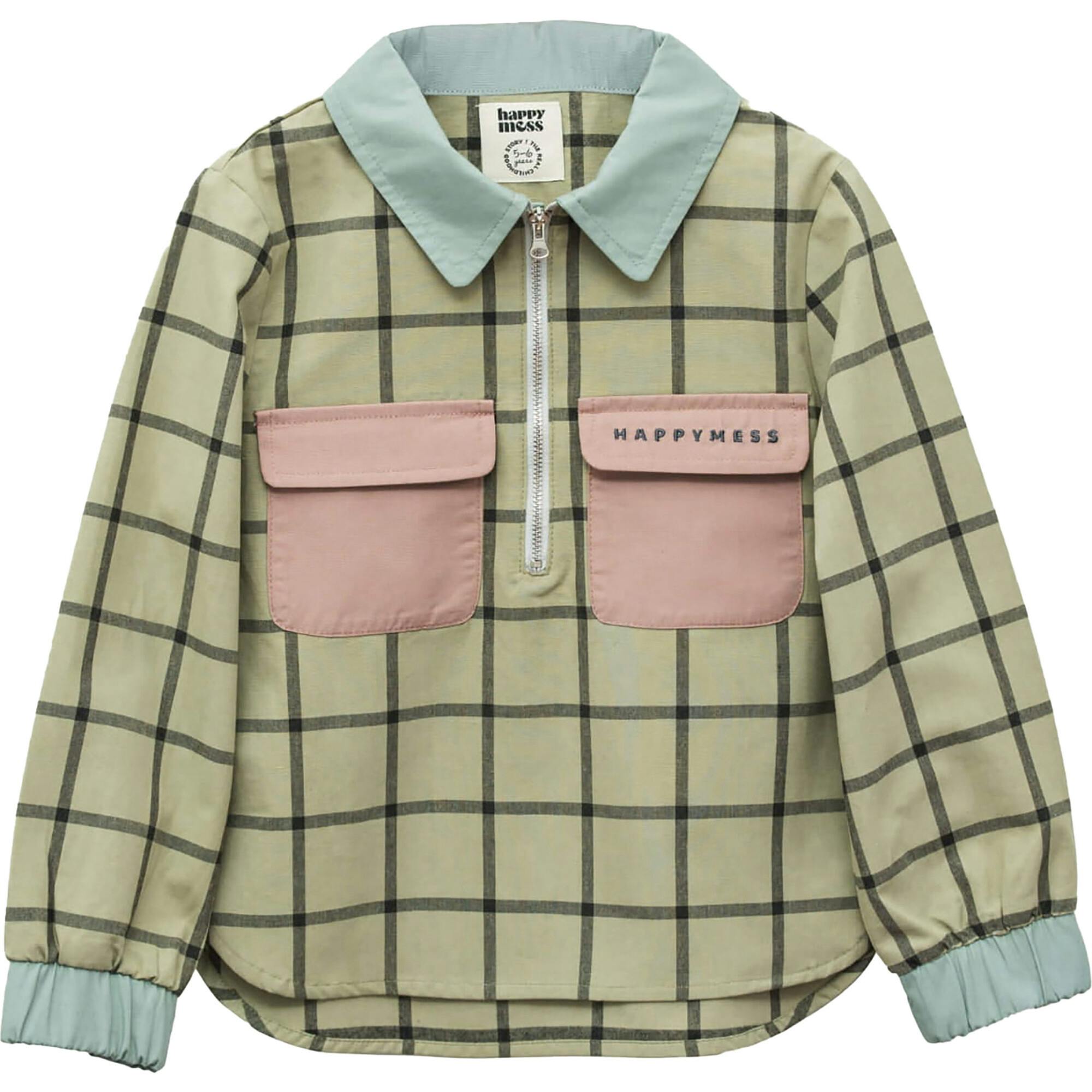 children's plaid shirt - misty green