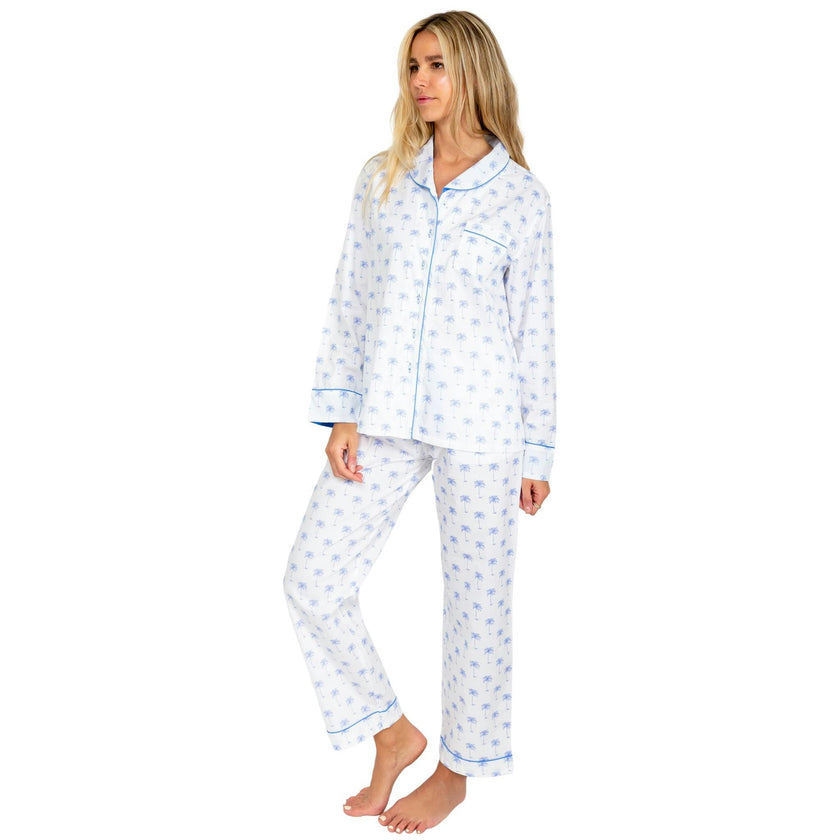 Women's Palm Tree Shirt & PJ Pant Set