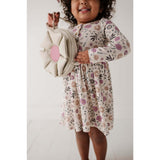 Long Sleeve Henley Dress Winter Floral