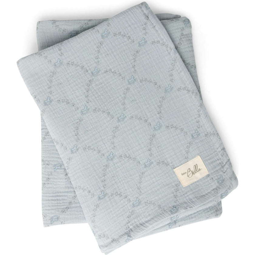 Rocking Print Swaddle Blue Mist