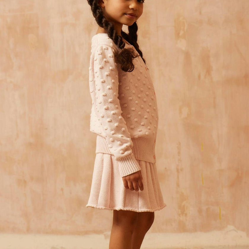 Popcorn Knit Cardigan | Blush