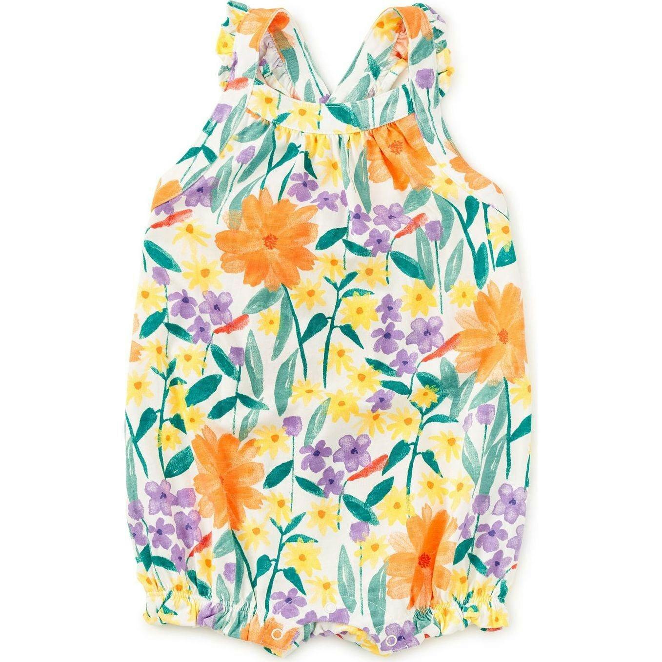 Cross-Back Baby Romper, Natural