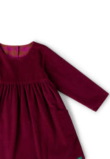 Berry Reversible Corduroy Pocket Dress, Purple