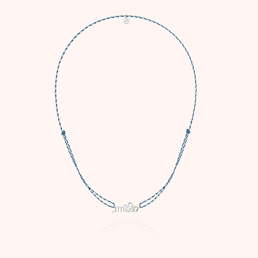 Women's Personalized Slim Knot Cord Necklace, Silver 925
