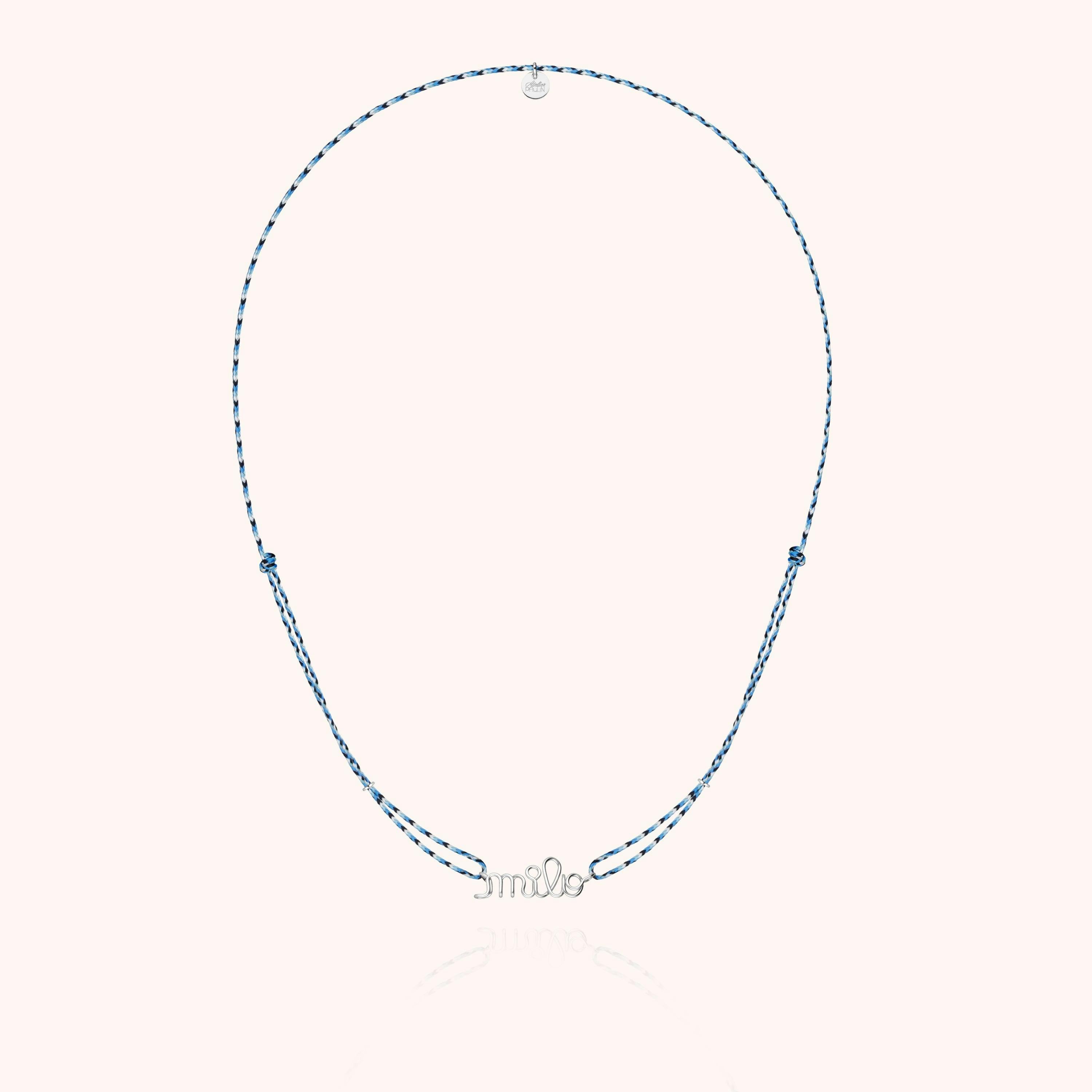 Women's Personalized Slim Knot Cord Necklace, Silver 925