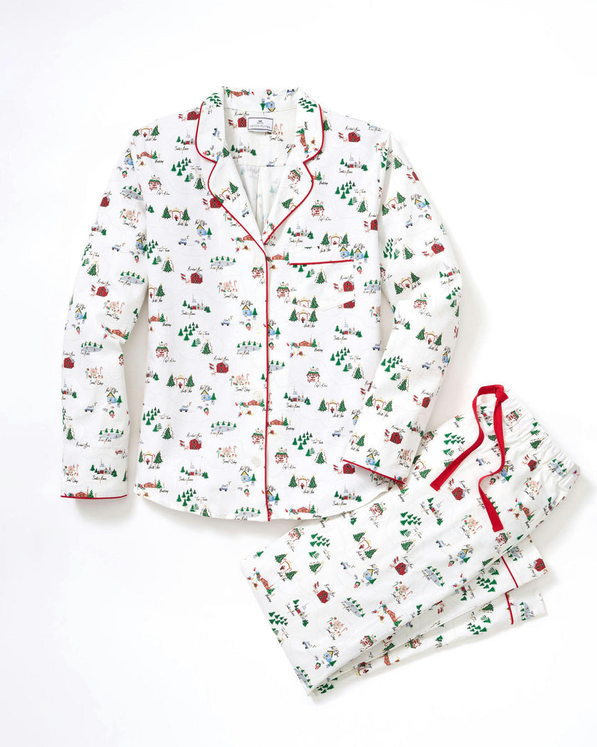 Women's Twill Pajama Set in North Pole Chronicles