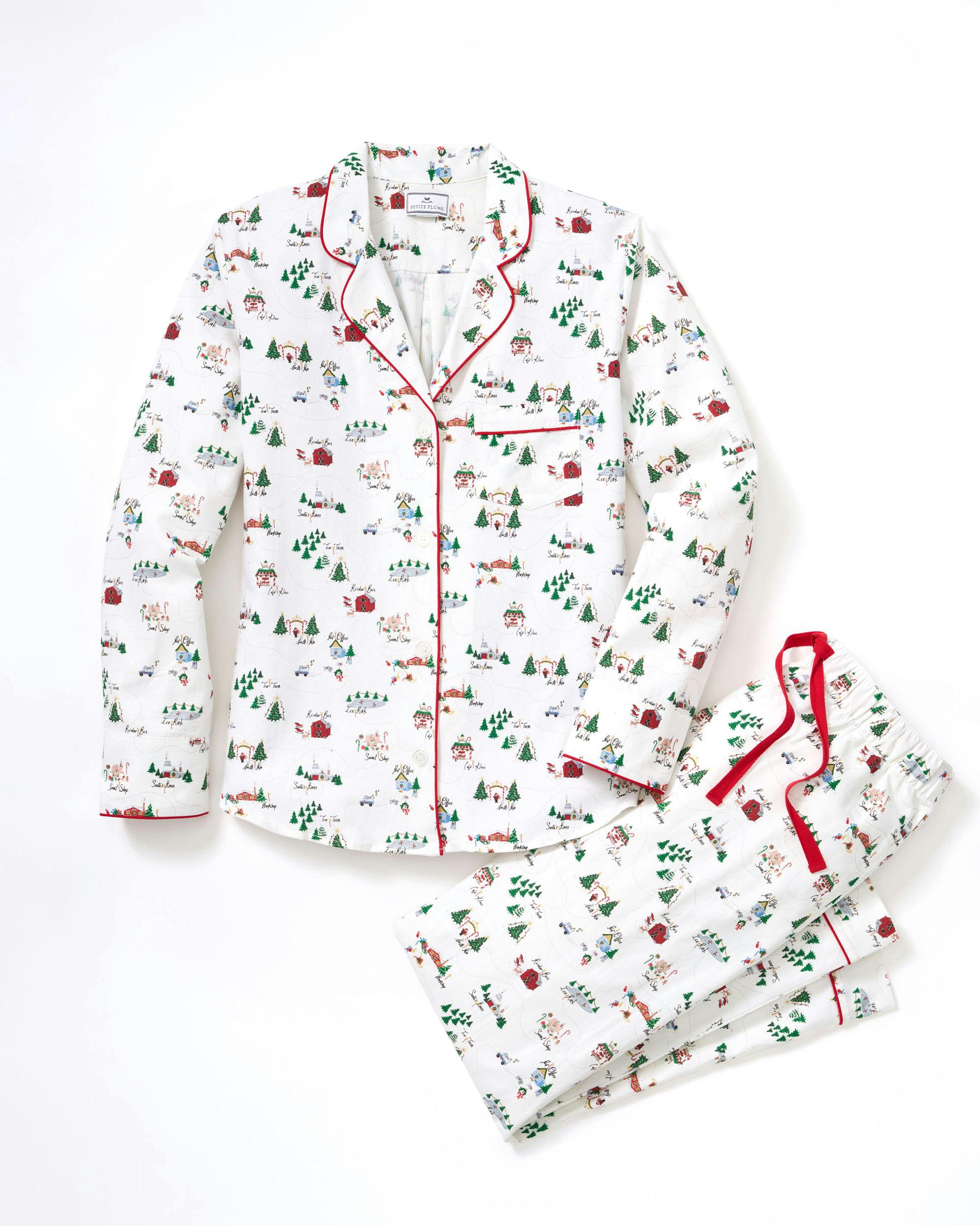 Women's Twill Pajama Set in North Pole Chronicles