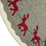 Hand Felted Wool & Sleigh Tree Skirt - Christmas Eve Scene