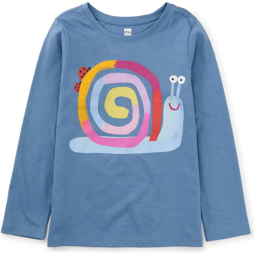 Rainbow Snail Graphic Tee, Blue