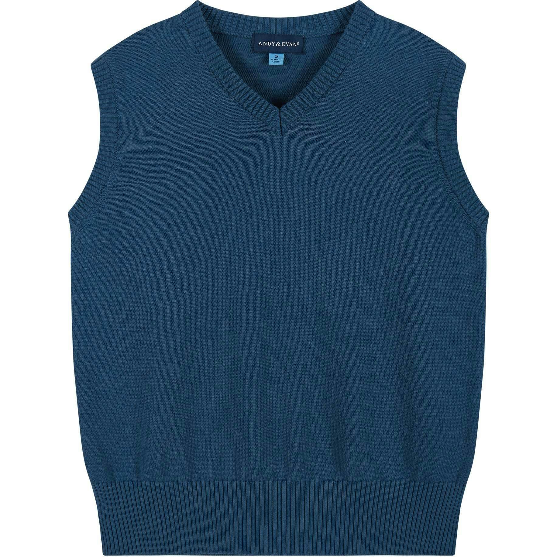 Boys 4-Piece Vest Set | Navy & Khaki Plaid