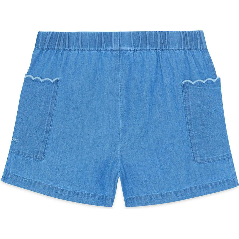 BONTON Clovis Frill Pocket Shorts - Chambray