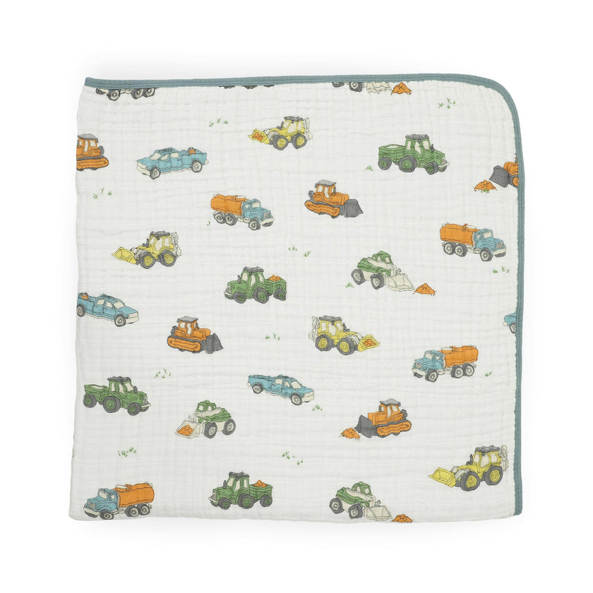 Original Cotton Muslin Quilt - Work Trucks