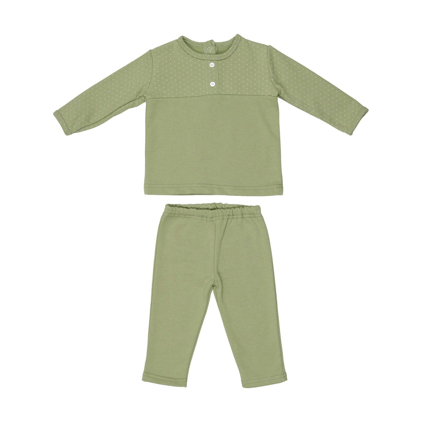 Texture Dot 2-Piece Top & Pant Set