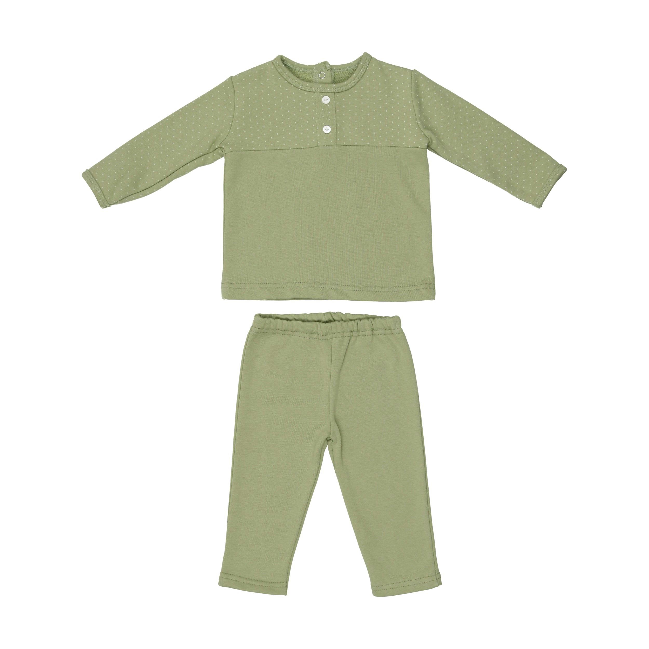 Texture Dot 2-Piece Top & Pant Set