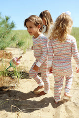 Christmas Lobsters Two Piece Kids Henley Pajamas