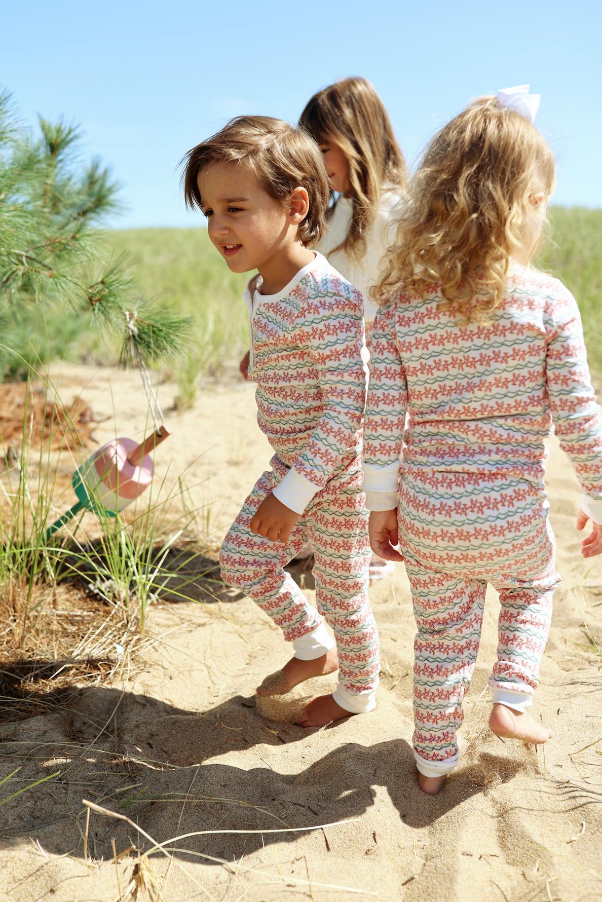 Christmas Lobsters Two Piece Kids Henley Pajamas
